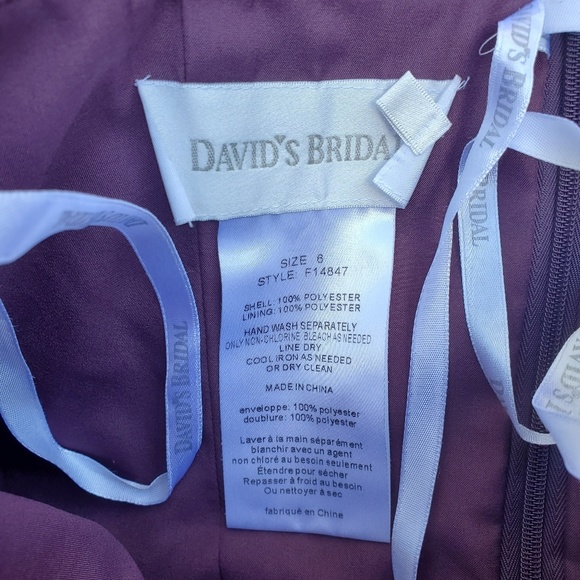 Short Purple Crinkle Chiffon Dress Front Cascade - Picture 3 of 9